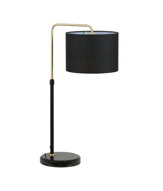 ARRIBA: Drum Shade with Marble Base Height Adjustable Table Lamps