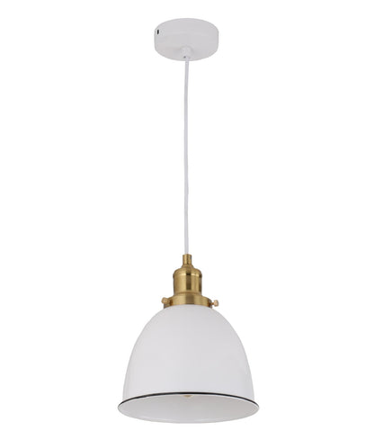 CEREMA: Interior White with Antique Brass & Black Highlight Ellipse Pendant Light