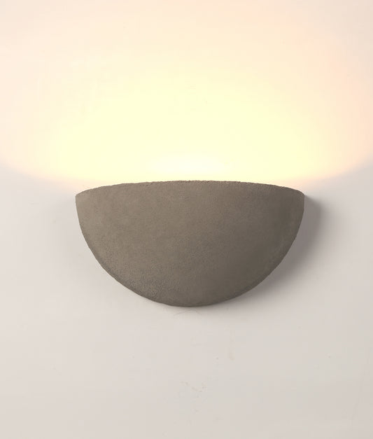 GOMO: LED Exterior Cement Grey Concrete Semicircle Wall Light IP65