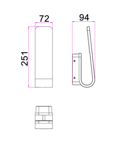 HAK: LED Tri-CCT Exterior Hook Wall Lights IP65