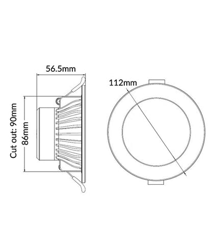 NOVADLUX01A: LED Dimmable Tri-CCT with Changeable Faceplate(via clip) Recessed Downlight