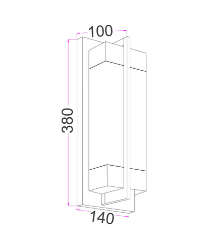 PUENTE: Interior Rectangular Marble with Brass Highlight Wall Light