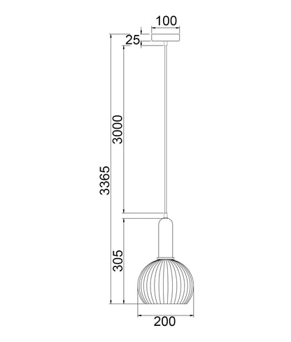 VINTAJ: Interior Wine Glass Shape Ribbed Glass Pendant Lights